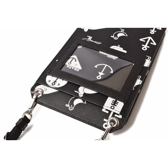 Prada Saffiano Smartphone Case with Strap Nero Black - Picture 4 of 7